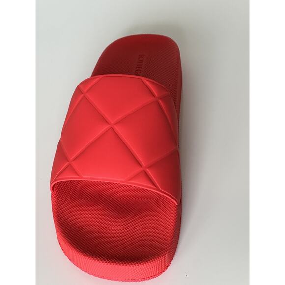 NIB $390 Bottega Veneta Slider Patterned Rubber Sandals Tomato 12 US (45) 640050 main image 12